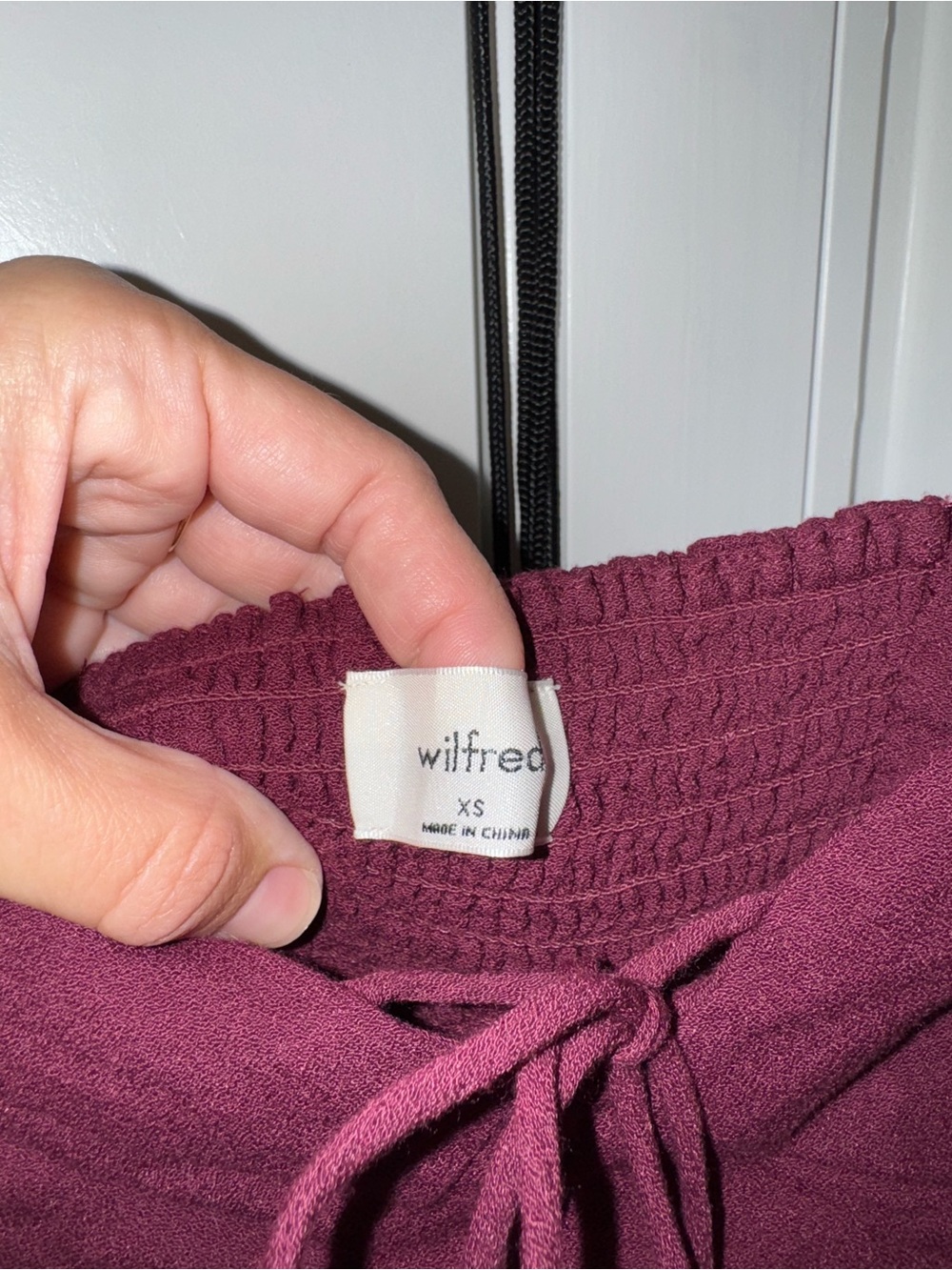 Wilfred Burgundy Square Neck Peasant Blouse - Picture 2 of 3